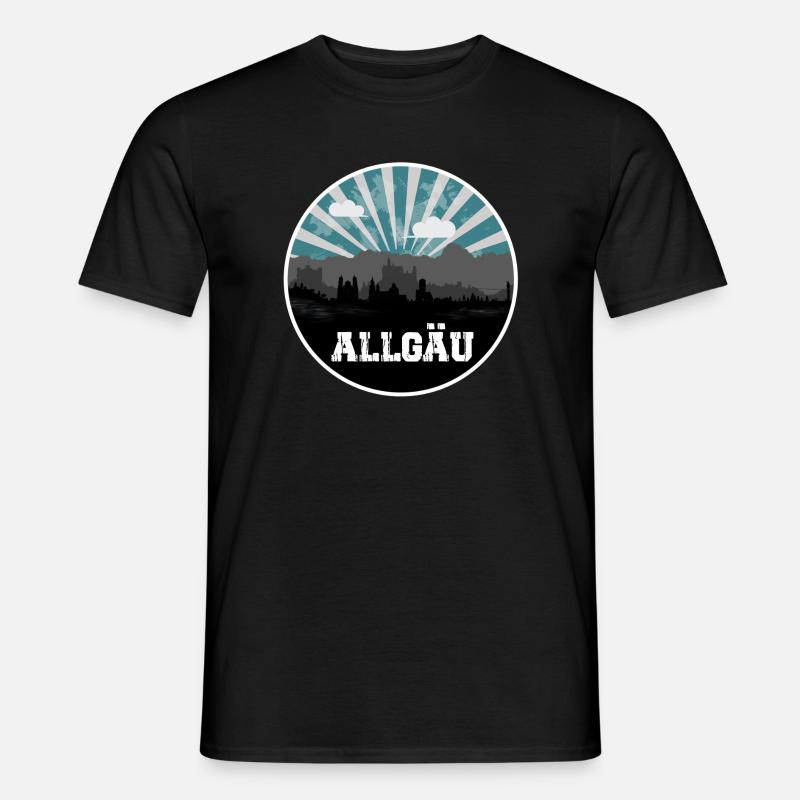 Allgäu Blue Hour Skyline - Männer T-Shirt - Schwarz