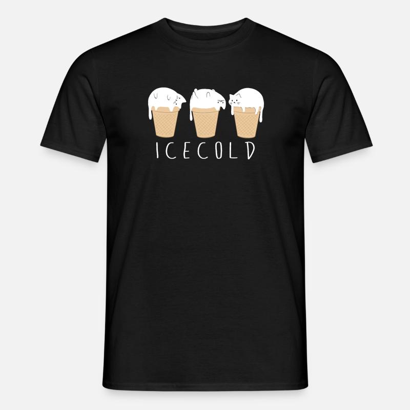 Glace Glacée Chat Drôle de Chat Bébé Glace - T-shirt homme - noir