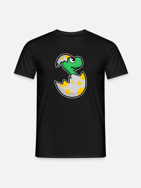 Dinosaur Egg Dino Baby Motif - Men's T-Shirt - black