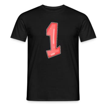 1 rot - Männer T-Shirt - Schwarz - Vorne - AI Model Male 178 light (178cm)