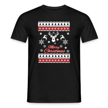 Merry Christmas Design - Ugly Xmas Weihnachten - Männer T-Shirt - Schwarz - Vorne - AI Model Male 178 light (178cm)