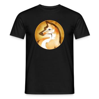 Hand drawn beautiful fox in frame - Men's T-Shirt - black - Front - AI Model Male 178 light (178cm)