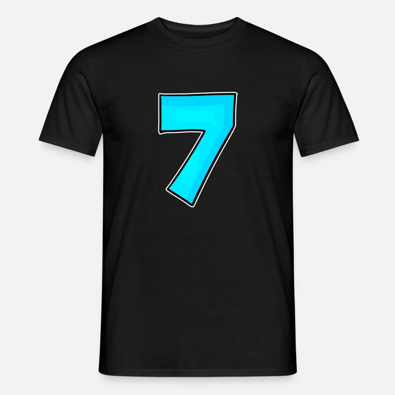 7 - Sieben - Männer T-Shirt - Schwarz