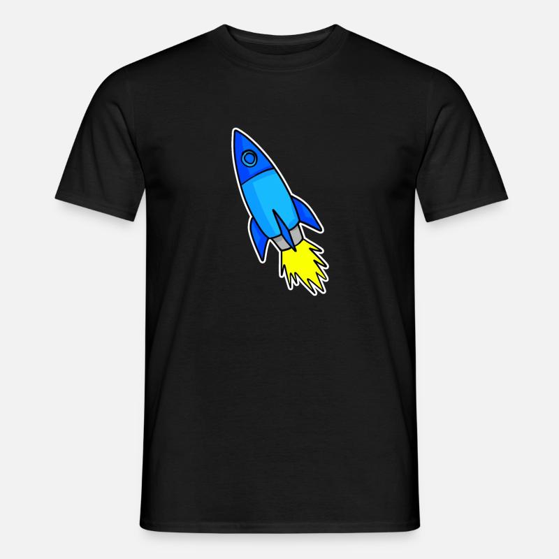 Blaue Rakete - Männer T-Shirt - Schwarz