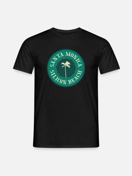 Santa Monica Beach Badge - Männer T-Shirt - Schwarz