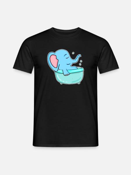 Bathtub Elephant - Men's T-Shirt - black