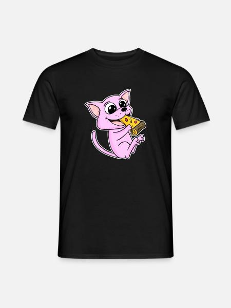 Sphynx Cat Pizza - Men's T-Shirt - black