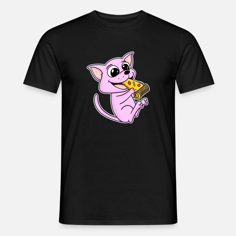 Sphynx Katze Pizza - Männer T-Shirt - Schwarz
