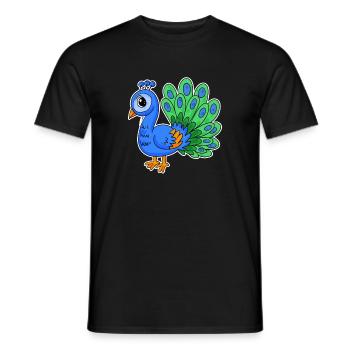Pfau - Männer T-Shirt - Schwarz - Vorne - AI Model Male 178 light (178cm)