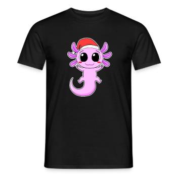 Axolotl Weihnachten - Männer T-Shirt - Schwarz - Vorne - AI Model Male 178 light (178cm)