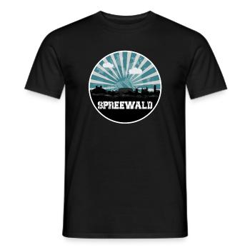 Spreewald Blue Hour Skyline - Männer T-Shirt - Schwarz - Vorne - AI Model Male 178 light (178cm)