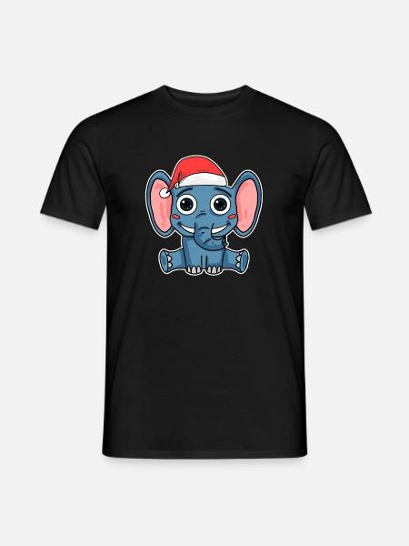 Noël éléphant - T-shirt homme - noir
