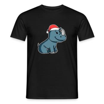 Nashorn Weihnachten - Männer T-Shirt - Schwarz - Vorne - AI Model Male 178 light (178cm)