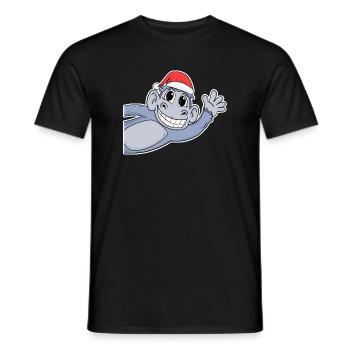 Affe Weihnachten - Männer T-Shirt - Schwarz - Vorne - AI Model Male 178 light (178cm)