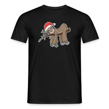Sloth Christmas - Men's T-Shirt - black - Front - AI Model Male 178 light (178cm)