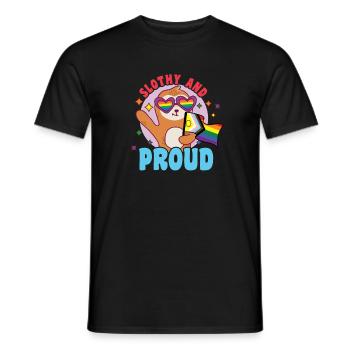 Fabulous sloth life with LGBT flag - Men's T-Shirt - black - Front - AI Model Male 178 light (178cm)