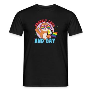 Fabulous sloth life with LGBT flag - Men's T-Shirt - black - Front - AI Model Male 178 light (178cm)