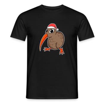 Kiwi Vogel Weihnachten - Männer T-Shirt - Schwarz - Vorne - AI Model Male 178 light (178cm)