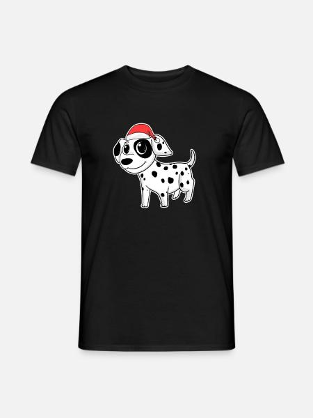 Dalmatiner Hund Tier Weihnachten - Männer T-Shirt - Schwarz