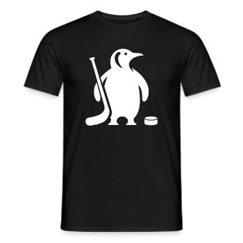 Minimalistische Pinguin Eishockey Silhouette - Männer T-Shirt - Schwarz - Vorne - AI Model Male 178 light (178cm)