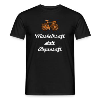Muskelkraft Rennrad coole Sprüche Reime Fahrrad - Männer T-Shirt - Schwarz - Vorne - AI Model Male 178 light (178cm)