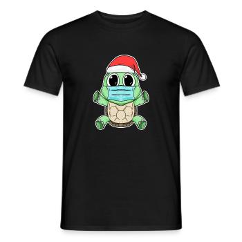 Turtle Christmas Funny - Men's T-Shirt - black - Front - AI Model Male 178 light (178cm)