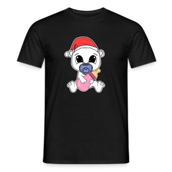 Ours polaire Bébé Ours de Noël - T-shirt homme - noir - Devant - AI Model Male 178 light (178cm)
