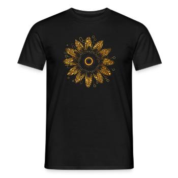 Boho Sunflower Mandala Pattern - Men's T-Shirt - black - Front - AI Model Male 178 light (178cm)