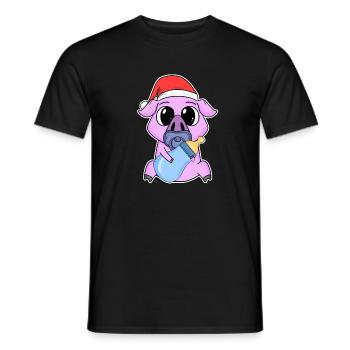Cochon bébé Noël - T-shirt homme - noir - Devant - AI Model Male 178 light (178cm)