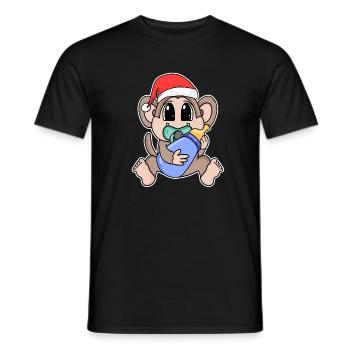 Affe Baby Weihnachten - Männer T-Shirt - Schwarz - Vorne - AI Model Male 178 light (178cm)