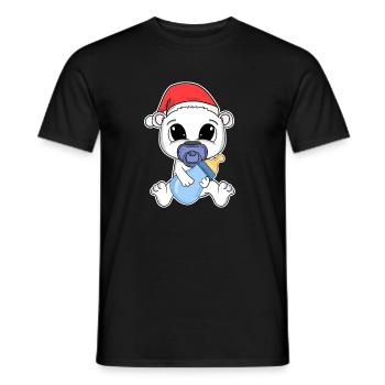 Ours bébé Noël ours polaire - T-shirt homme - noir - Devant - AI Model Male 178 light (178cm)