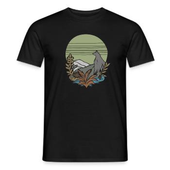 vintage wolf - Männer T-Shirt - Schwarz - Vorne - AI Model Male 178 light (178cm)