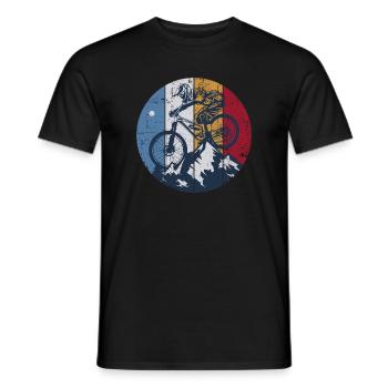 Ridge MTB Circle Grafik - Männer T-Shirt - Schwarz - Vorne - AI Model Male 178 light (178cm)