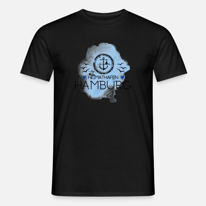 Hamburg Heimathafen- Ankermotiv - Männer T-Shirt - Schwarz