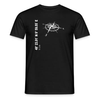 Koordinaten Ulm - Männer T-Shirt - Schwarz - Vorne - AI Model Male 178 light (178cm)