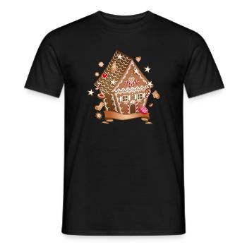 Biscuits de Noël maison en pain d’épice pour Noël - T-shirt homme - noir - Devant - AI Model Male 178 light (178cm)