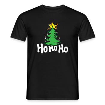Hohoho Christmas Tree Fir Tree Symbol Stars - Men's T-Shirt - black - Front - AI Model Male 178 light (178cm)