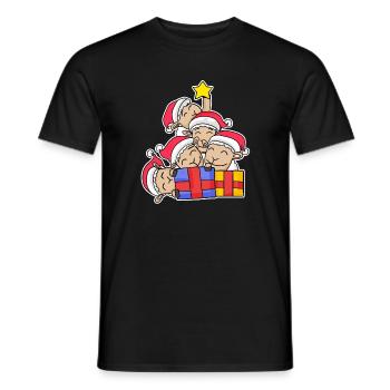 Sloth Christmas Tree Christmas - Men's T-Shirt - black - Front - AI Model Male 178 light (178cm)