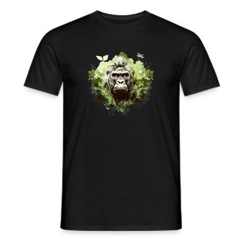 Gorille Jungle Émeraude - T-shirt homme - noir - Devant - AI Model Male 178 light (178cm)