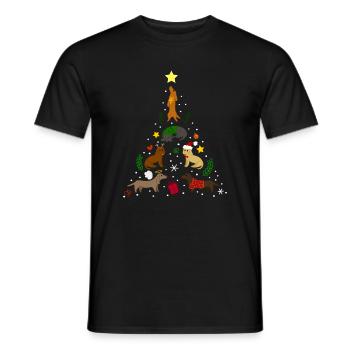 Dackel Baum Weihnachten - Männer T-Shirt - Schwarz - Vorne - AI Model Male 178 light (178cm)