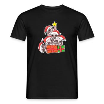 Sloth Christmas Tree Christmas - Men's T-Shirt - black - Front - AI Model Male 178 light (178cm)