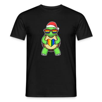 Turtle Rainbow Christmas - Men's T-Shirt - black - Front - AI Model Male 178 light (178cm)