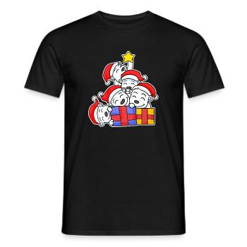 Bear, Christmas Tree, Christmas Polar Bear, Polar Bear - Men's T-Shirt - black - Front - AI Model Male 178 light (178cm)