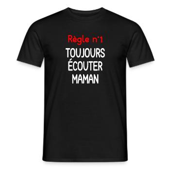Zitat Mama immer zuhören - Männer T-Shirt - Schwarz - Vorne - AI Model Male 178 light (178cm)