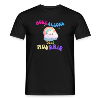 Nuage Arc-en-Ciel Mignon et Mordant - T-shirt homme - noir - Devant - AI Model Male 178 light (178cm)