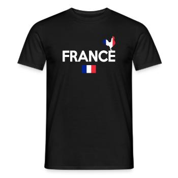 Coq Tricolore Illustration pour Passionnés - T-shirt homme - noir - Devant - AI Model Male 178 light (178cm)