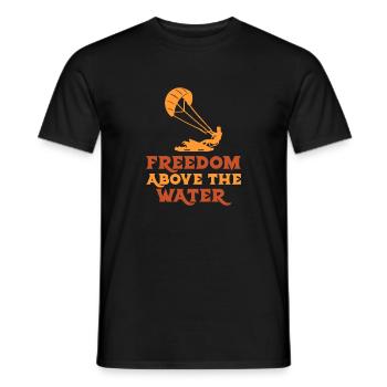 Kitesurfen Freiheit über dem Wasser Kite Geschenk - Männer T-Shirt - Schwarz - Vorne - AI Model Male 178 light (178cm)