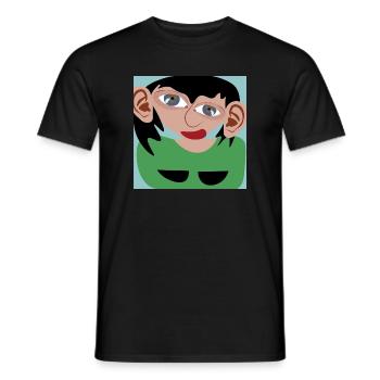 Dark-haired woman - Men's T-Shirt - black - Front - AI Model Male 178 light (178cm)