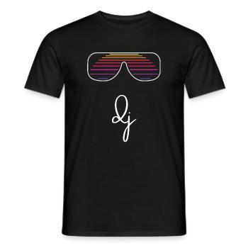 DJ Retro Electro Club Party Music Shirt - Männer T-Shirt - Schwarz - Vorne - AI Model Male 178 light (178cm)