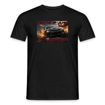 Pilote d'Âme et d'Asphalte - T-shirt homme - noir - Devant - AI Model Male 178 light (178cm)